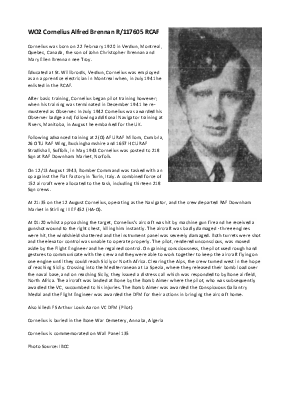 A preview of a PDF biography for Brennan, Cornelius Alfred